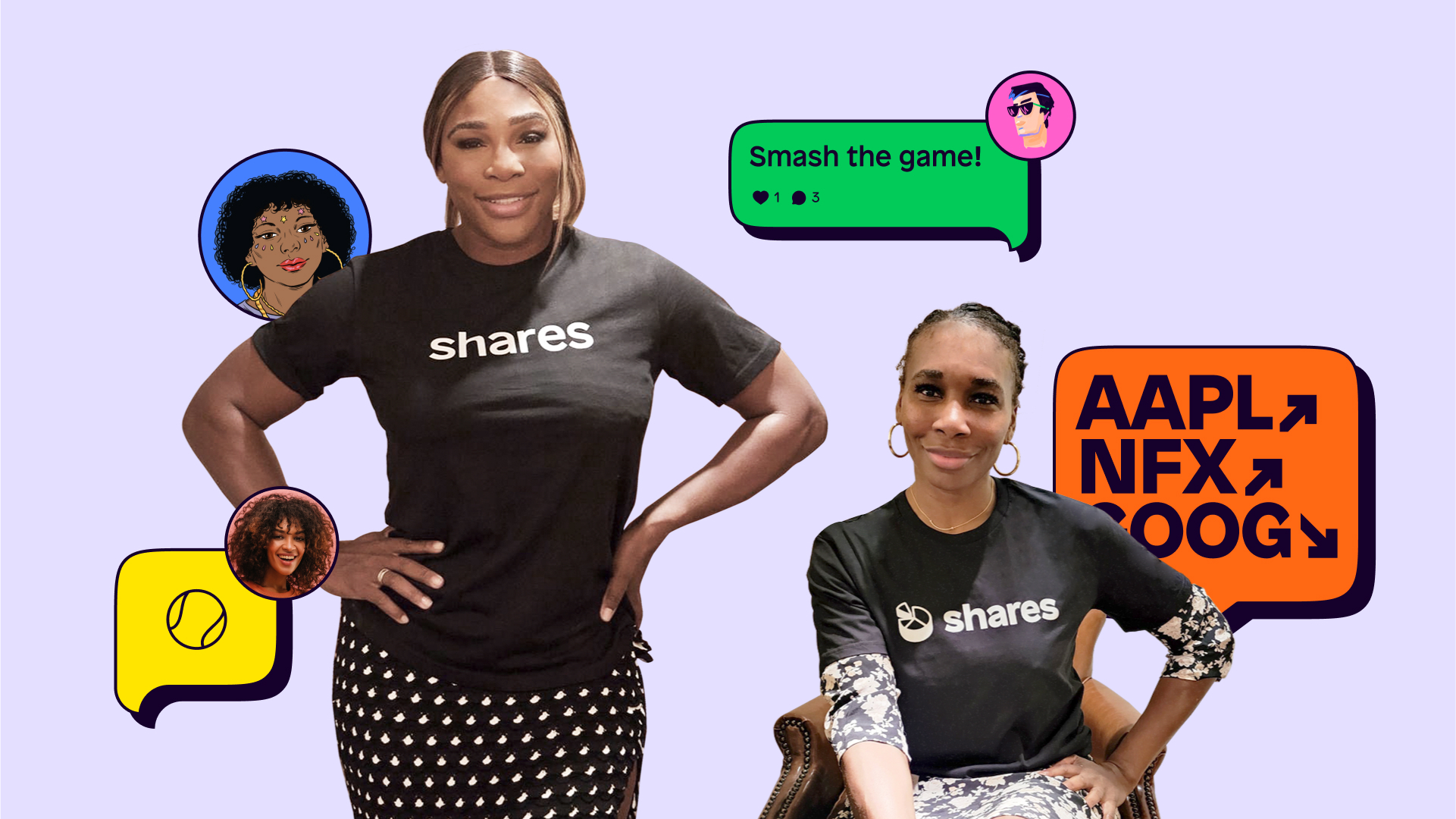 Shares serena and venus